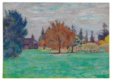 黄色い木、ル・コス・オ・グラン＝ラン、1913年頃（キャンバスに置かれた紙に油彩） 作： Pierre Bonnard