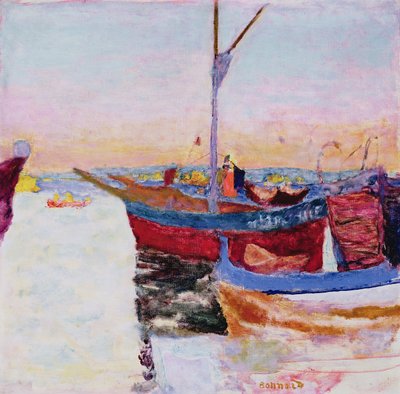カンヌのボート、夕暮れ、1924 作： Pierre Bonnard