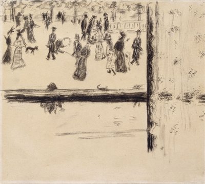Boulevard des Batignolles、c.1896-8（紙にブラシと黒インク） 作： Pierre Bonnard