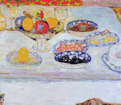 ボウルとフルーツの皿、1930-32 作： Pierre Bonnard