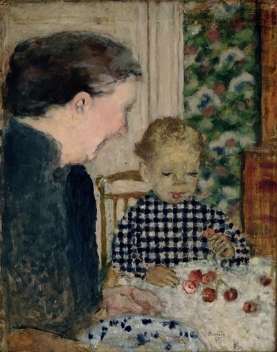 チェリーを食べる子供、1895 作： Pierre Bonnard
