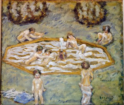 プールの子供たち 水遊びをする子供たち。ピエール・ボナール（1867-1947）の絵画 ロンドン、マールボロ・ファイン・アーツ 作： Pierre Bonnard