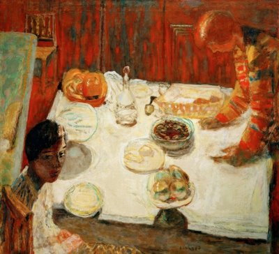 白いテーブルクロス 作： Pierre Bonnard
