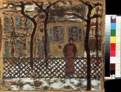 フェンスの後ろ。 ピエール・ボナール (1867-1947) の絵画 作： Pierre Bonnard
