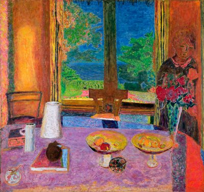 庭のダイニングルーム、1934-35 作： Pierre Bonnard