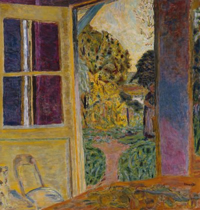 庭に通じるドア、1924年頃（キャンバスに油彩） 作： Pierre Bonnard