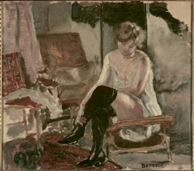 彼女の寝椅子の若い女性の研究 作： Pierre Bonnard