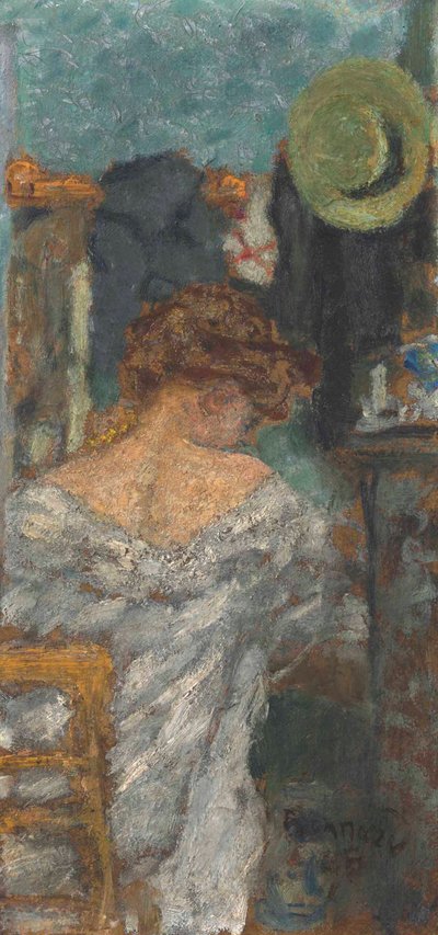 着席した女性、背中 作： Pierre Bonnard