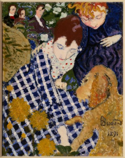 犬を持つ女性 作： Pierre Bonnard