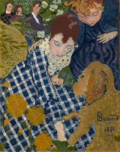 犬を持つ女性。 1891 作： Pierre Bonnard