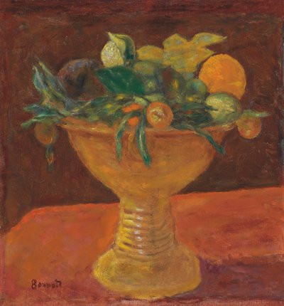 マンダリン入りフルーツボウル;みかんのコンポート 作： Pierre Bonnard