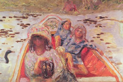 In the Boat, detail of the girls, c.1907 (oil on canvas) (91687のディテール) 作： Pierre Bonnard