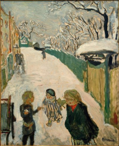 雪の中で子供たちのゲーム-ラルー 作： Pierre Bonnard