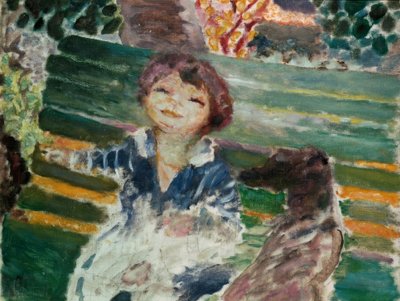 犬を持つ少女 作： Pierre Bonnard