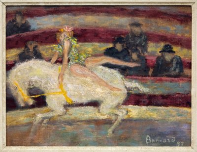 ピエール・ボナール（1867-1947）のキャンバスに描かれた油彩画「サーカスの馬術競技の場面」L
