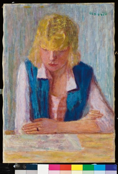 青いベストの金髪 作： Pierre Bonnard