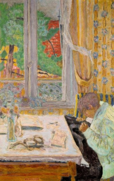 LaCouturière、または窓の近くのLa couture 作： Pierre Bonnard