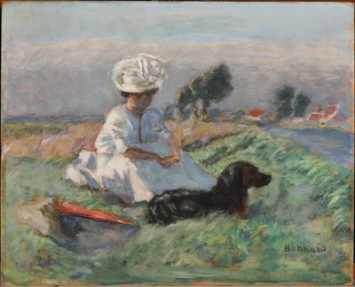 犬を連れた女 作： ピエール・ボナール