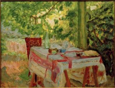ライムの木の下で出されるテーブル 作： Pierre Bonnard