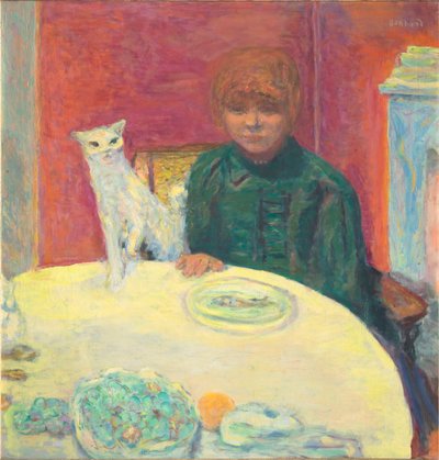 La femme au chat Woman with Cat、1912。 作： Pierre Bonnard