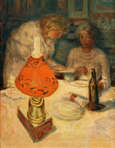 オレンジ色のランプシェード 作： Pierre Bonnard
