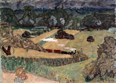 貨物列車のある風景、1909年。 作： Pierre Bonnard