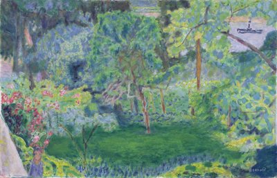 はしけのある風景、1930年頃 作： Pierre Bonnard