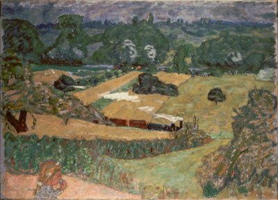 貨物列車のある風景 作： Pierre Bonnard