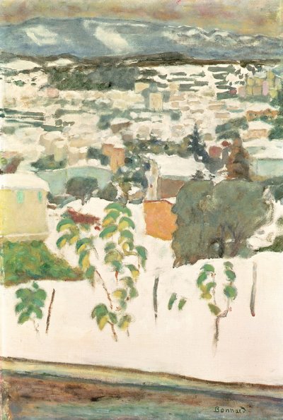 雪の中のル・キャネット」1927年頃（油彩・キャンバス 作： Pierre Bonnard