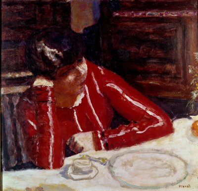 ル・コサージュ・ルージュ ピエール・ボナール（1867-1947）の絵画 1925年 パリ国立近代美術館蔵 作： Pierre Bonnard