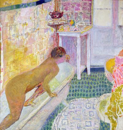風呂を離れる、1926年頃 作： Pierre Bonnard