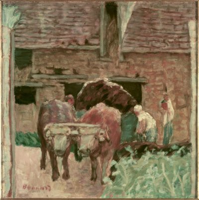 二頭の牛と農場 作： Pierre Bonnard