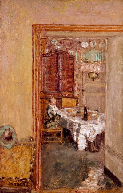 ダイニングルームにいる小さな男の子ピエール・ボナール（1867-1947）の絵画 1898年 イギリス 個人蔵 作： Pierre Bonnard