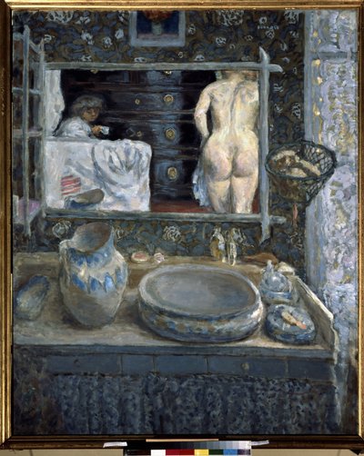 洗面台の上の鏡 作： Pierre Bonnard