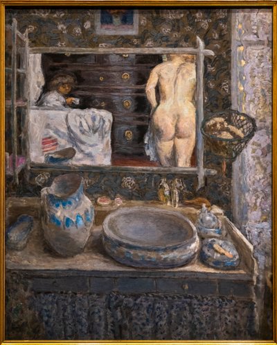 洗面台の上の鏡 作： Pierre Bonnard