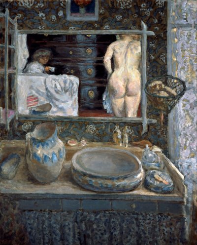 洗面台の上の鏡、1908年。 作： Pierre Bonnard