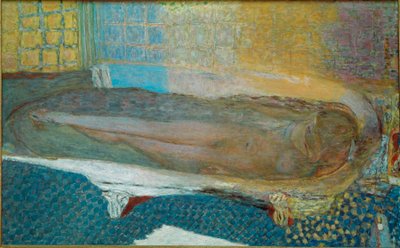 お風呂で全裸バスタブで全裸の女。ピエール・ボナールの絵画 作： Pierre Bonnard