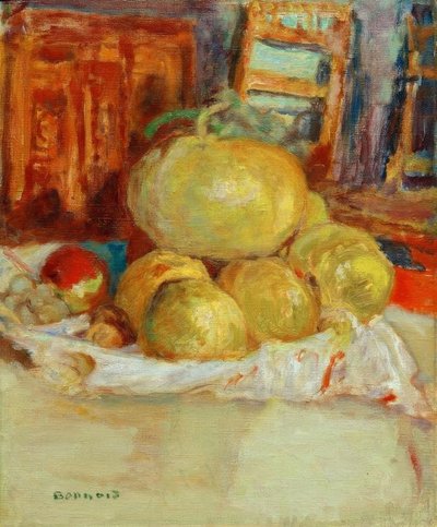 果物のある静物 作： Pierre Bonnard