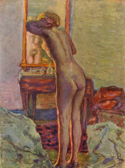 化粧台でのヌード、1935 作： Pierre Bonnard