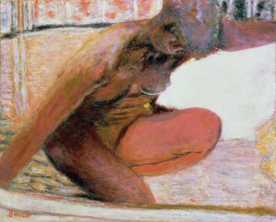 お風呂での身をかがめるヌード、1940 作： Pierre Bonnard