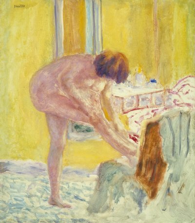 ヌード、黄色の背景」1924年頃（油彩・キャンバス 作： Pierre Bonnard