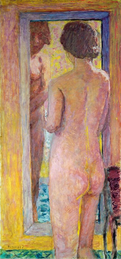 鏡の前のヌード、1934 作： Pierre Bonnard