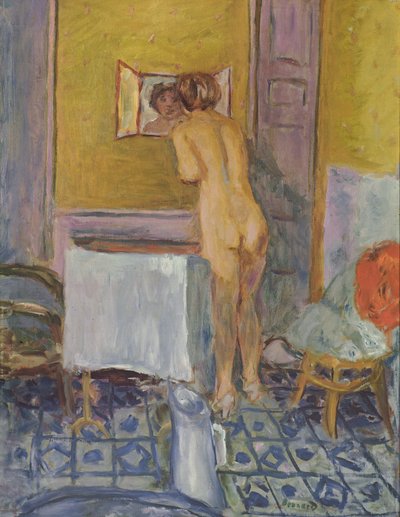 Nude with Red Cloth (Nude at her Toilet) 作： Pierre Bonnard
