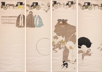 ナースメイドのプロムナード、馬車のフリーズ 作： Pierre Bonnard
