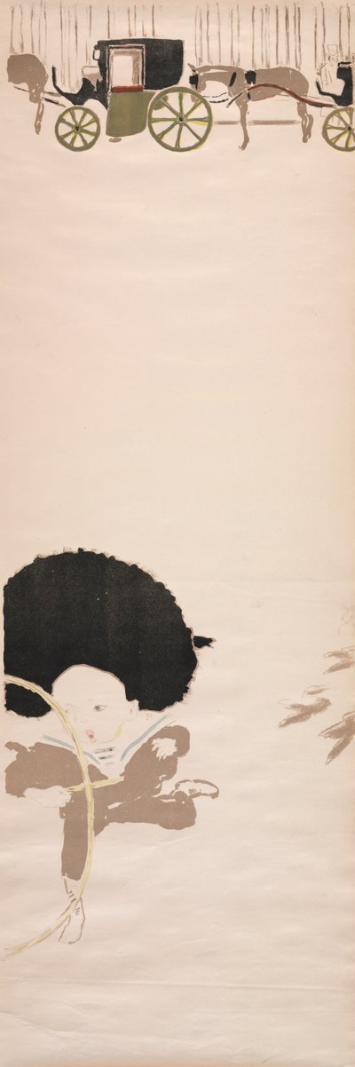 ナースメイドプロムナード、馬車のフリーズ、1895年。 作： Pierre Bonnard