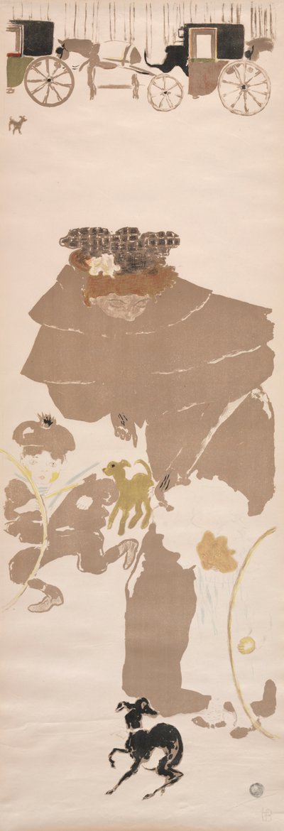 ナースメイドプロムナード、馬車のフリーズ、1895年。 作： Pierre Bonnard