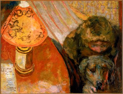 灯りに照らされた室内の絵 作： Pierre Bonnard