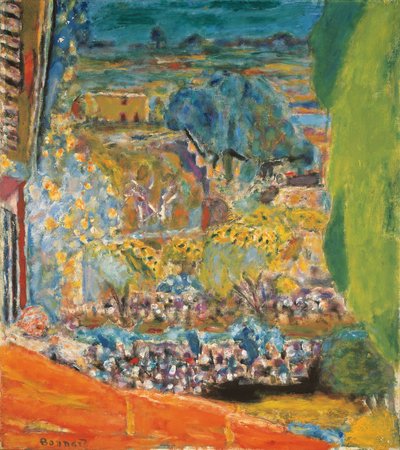 赤い屋根のある風景（ル・カネ） 作： Pierre Bonnard