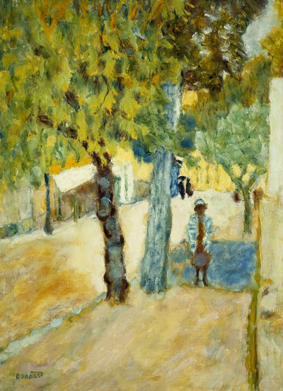 通りの人々; Personnages dans la Rue、c.1925（キャンバスに油彩） 作： Pierre Bonnard