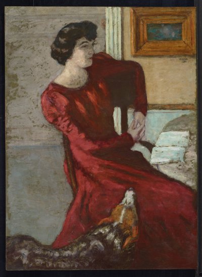 ヘッセル夫人、または赤の女の肖像、1901 作： Pierre Bonnard